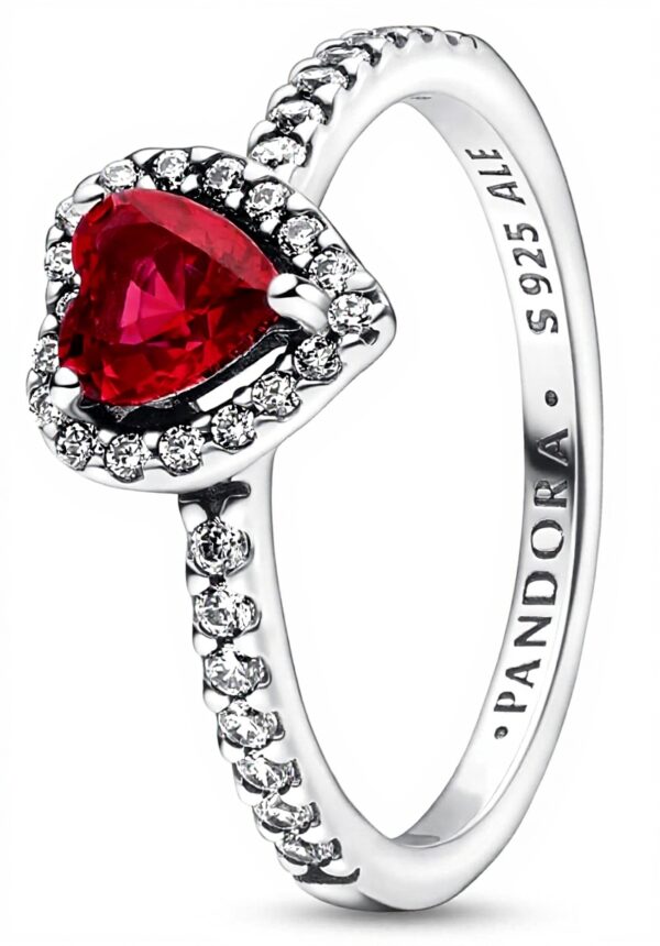 Anello cuore Pandora argento zirconia cristallo rosso donna