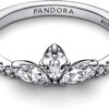 Anello Pandora Herbarium Petali Luminosi Argento Sterling-1