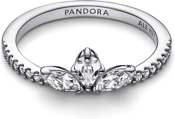Anello Pandora Herbarium Petali Luminosi Argento Sterling-1
