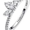 Anello Pandora Herbarium Petali Luminosi Argento Sterling-2