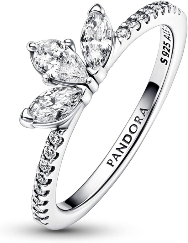 Anello Pandora Herbarium Petali Luminosi Argento Sterling-2