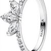 Anello Pandora Herbarium Petali Luminosi Argento Sterling