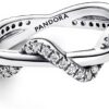 Anello Pandora Onda intreccio argento zirconia cubica