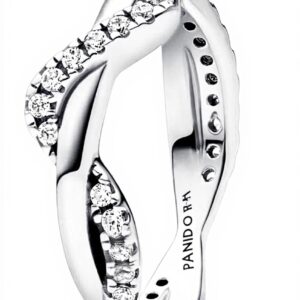 Anello Pandora Onda intreccio argento zirconia cubica