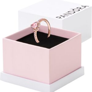 Anello Pandora oro rosa zirconia cuore donna gioielli-0