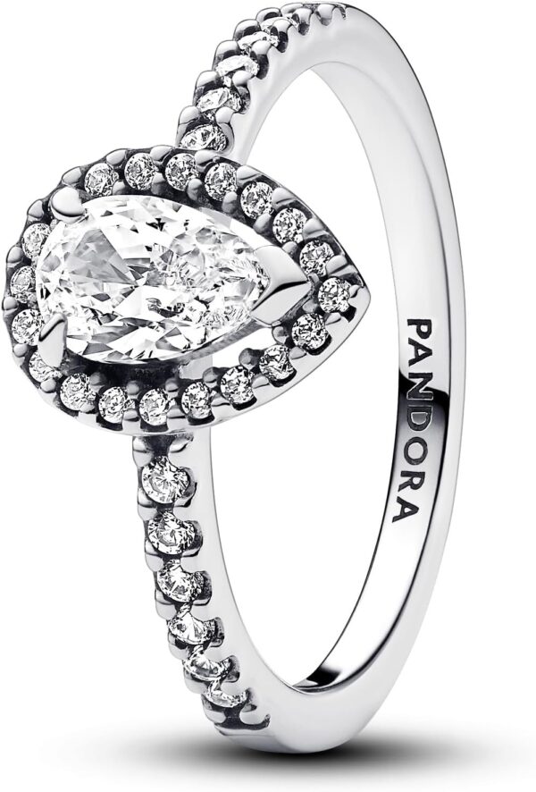 Anello PANDORA argento zirconia goccia donna gioielli-0