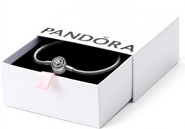 Bracciale Pandora argento zirconia maglia snake donna