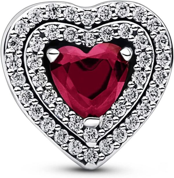 Pandora ciondolo cuore argento cristallo rosso zirconia-1