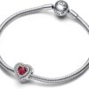 Pandora ciondolo cuore argento cristallo rosso zirconia-2