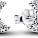 Orecchini a lobo Pandora luna zirconia argento Sterling-0