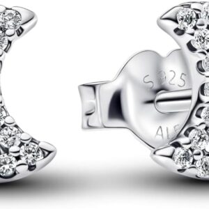 Orecchini a lobo Pandora luna zirconia argento Sterling-0