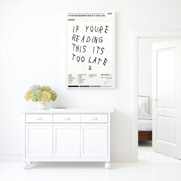 Poster Drake Tela Decorazione Parete Album If Youre Reading