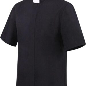 Camicia Prete Uomo pvucpot Maniche Corte Colletto Sacerdote-0