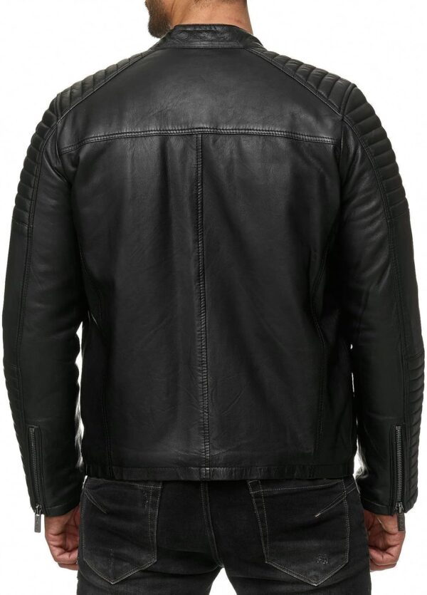 Giacca in pelle sintetica uomo Redbridge stile biker vintage-4
