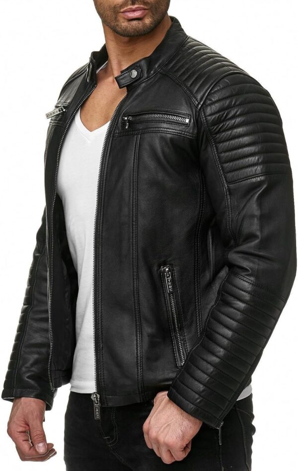 Giacca in pelle sintetica uomo Redbridge stile biker vintage-0