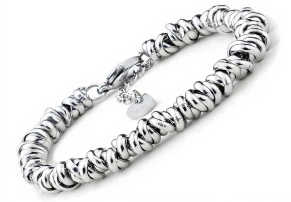 Bracciale donna SAGA GIOIELLI intrecciato nodini acciaio