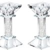 Portacandele cristallo elegante set 2 pezzi 13,5 cm
