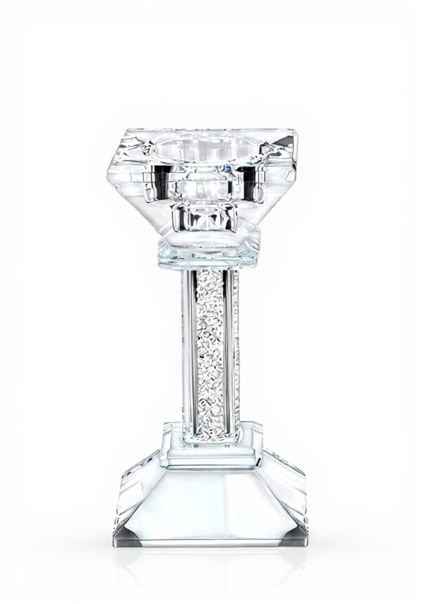 Portacandele cristallo elegante set 2 pezzi 13,5 cm