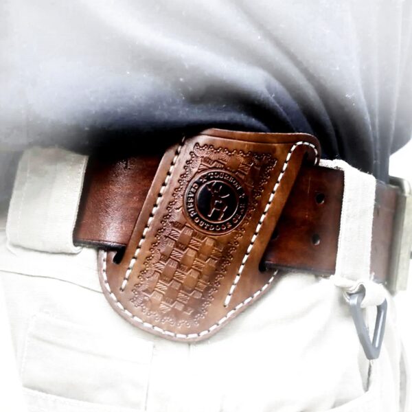 Fodero coltelli tascabili Tourbon pelle cintura EDC regalo