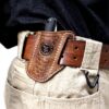 Fodero coltelli tascabili Tourbon pelle cintura EDC regalo