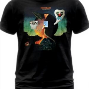 T-shirt Nick Drake Pink Moon Uomo Cotone Nero Album