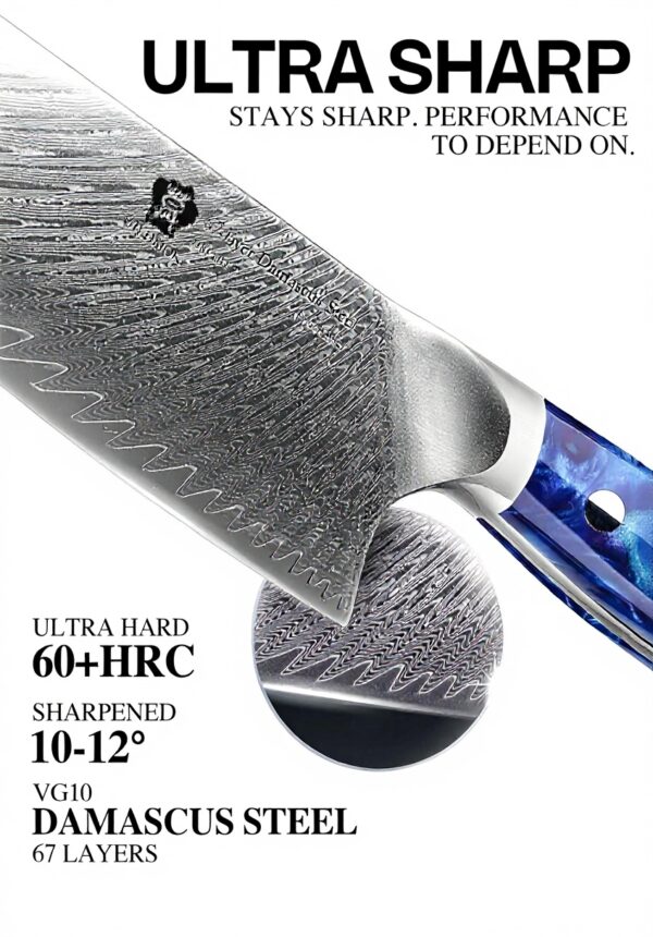 Coltello da Chef WILDMOK 20 cm Acciaio Damasco Affilato